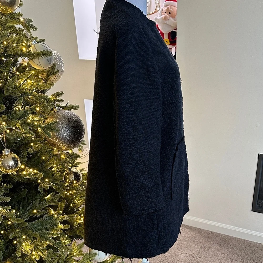 Dorothee Schumacher  Chic Black and blu Long Sleeve Women's Coat
